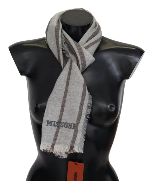Missoni Multicolor Wolle Streifen Fransen Schal Unisex - Léoré
