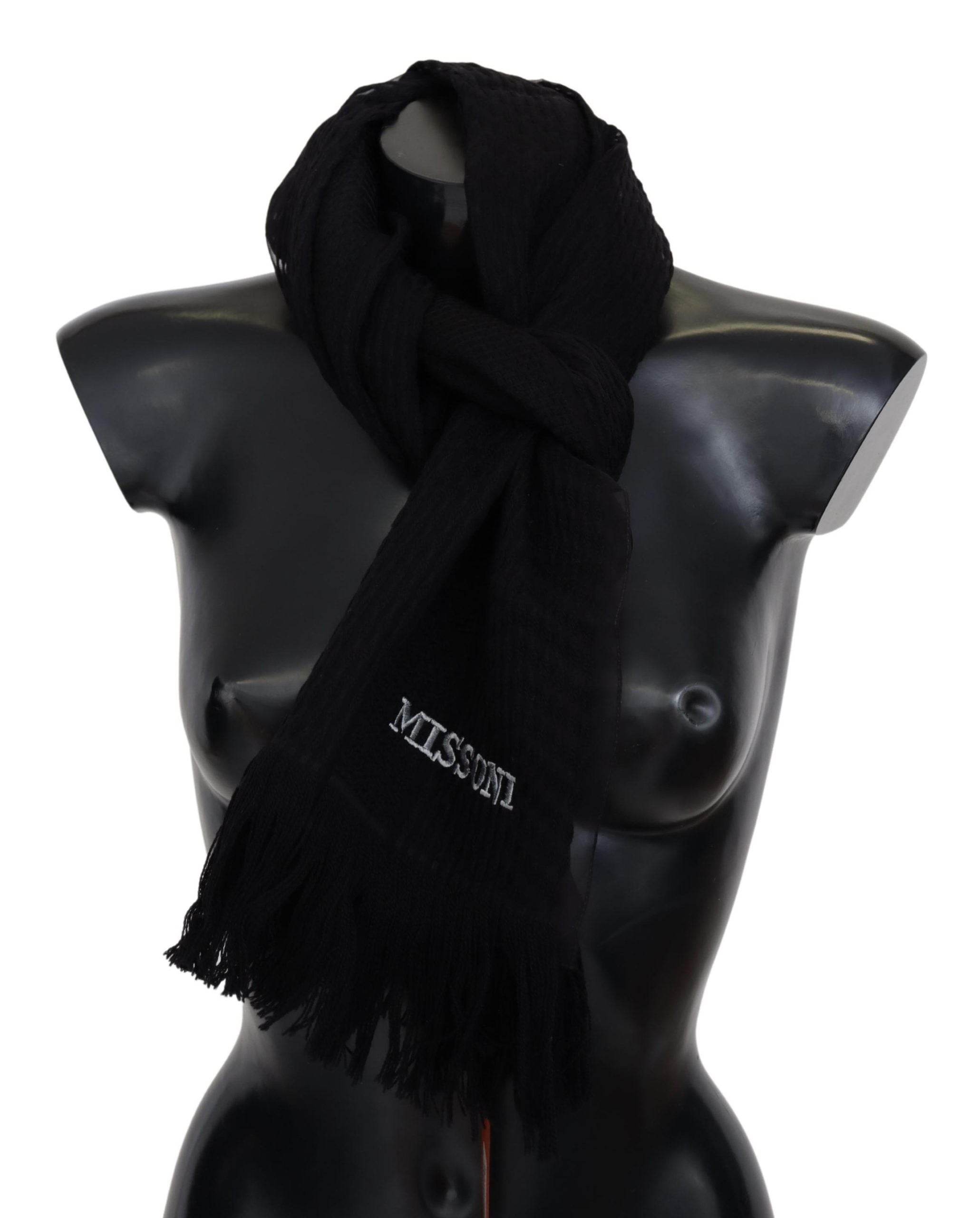 Missoni Eleganter Schal aus Wolle und Seide Unisex Schwarz - Léoré