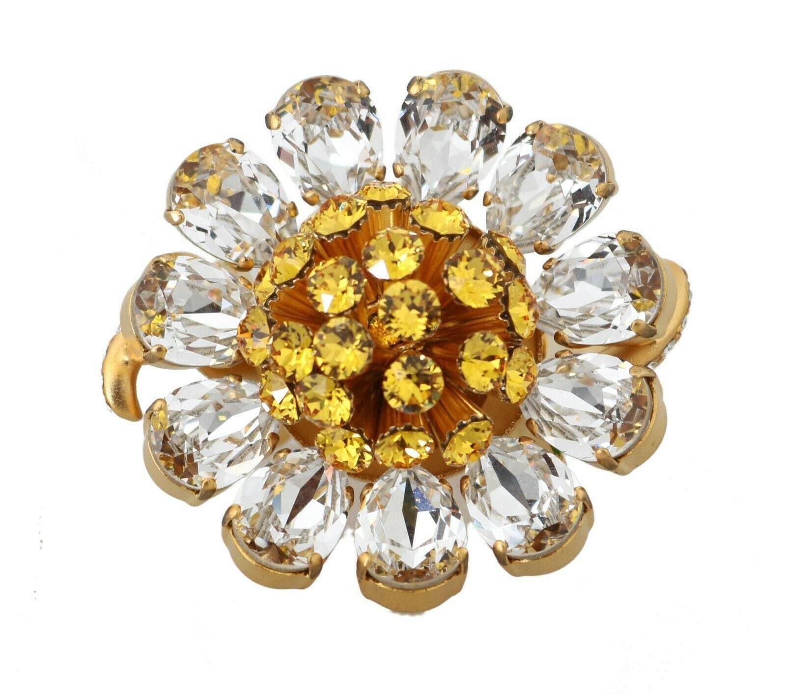 Dolce & Gabbana Kristall Blume Aussage Ring Größe US 7.5 - Léoré
