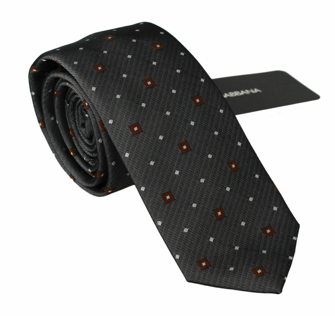 Dolce & Gabbana Elegante Krawatte aus Seidenmischung mit grauem Muster - Léoré
