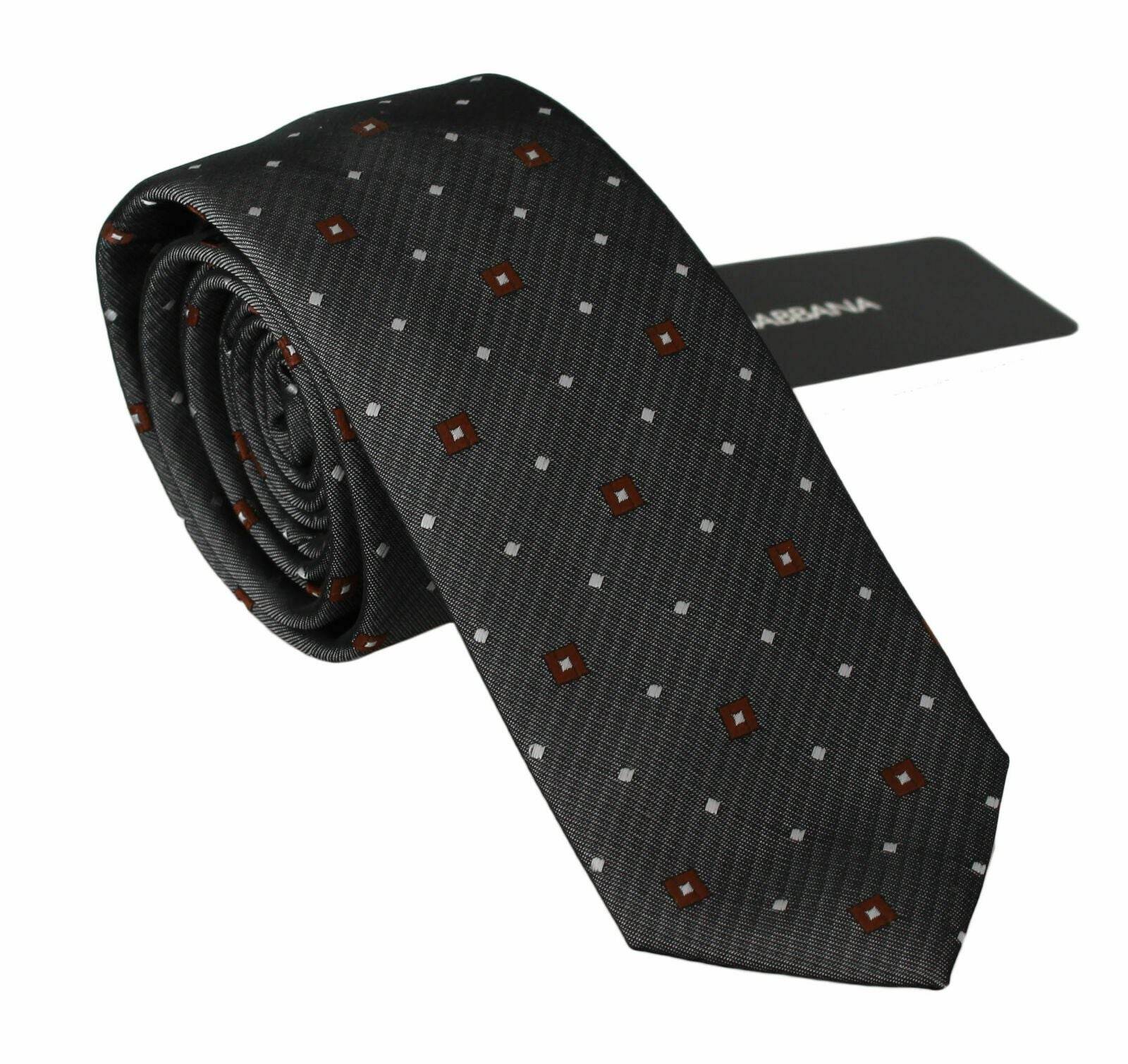 Dolce & Gabbana Elegante Krawatte aus Seidenmischung mit grauem Muster - Léoré