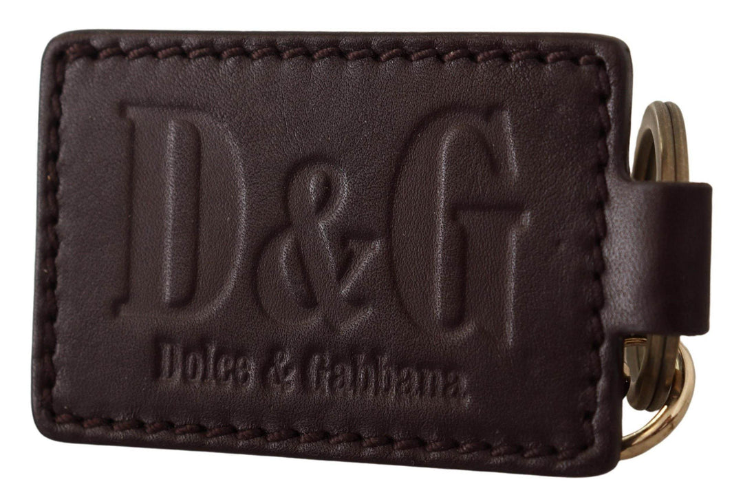 Dolce & Gabbana Eleganter Unisex-Schlüsselanhänger aus Leder mit goldenem Detail - Léoré
