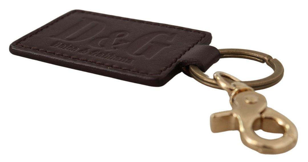 Dolce & Gabbana Eleganter Unisex-Schlüsselanhänger aus Leder mit goldenem Detail - Léoré
