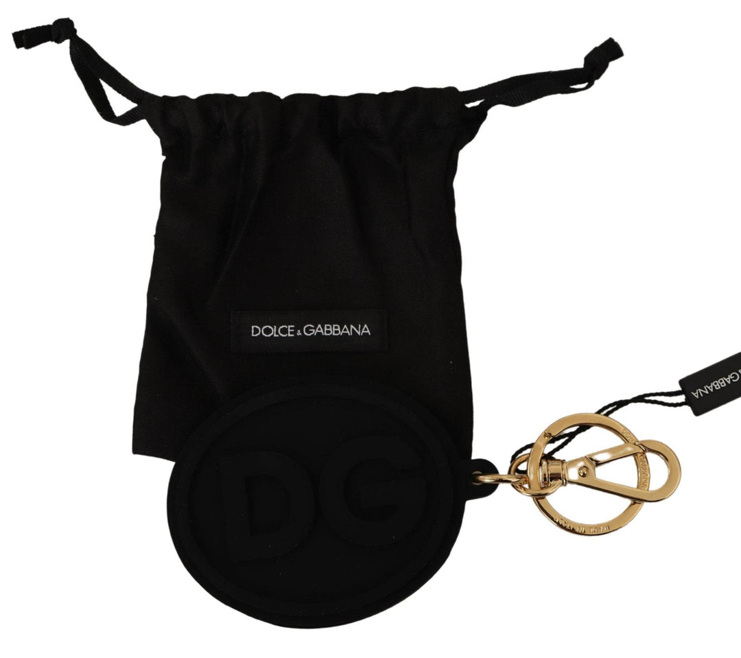 Dolce & Gabbana Elegantes schwarz-goldenes Schlüsselanhänger-Accessoire - Léoré