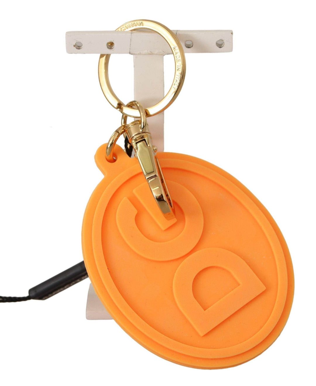 Dolce & Gabbana Atemberaubender Orange Gold Schlüsselanhänger & Taschenanhänger - Léoré