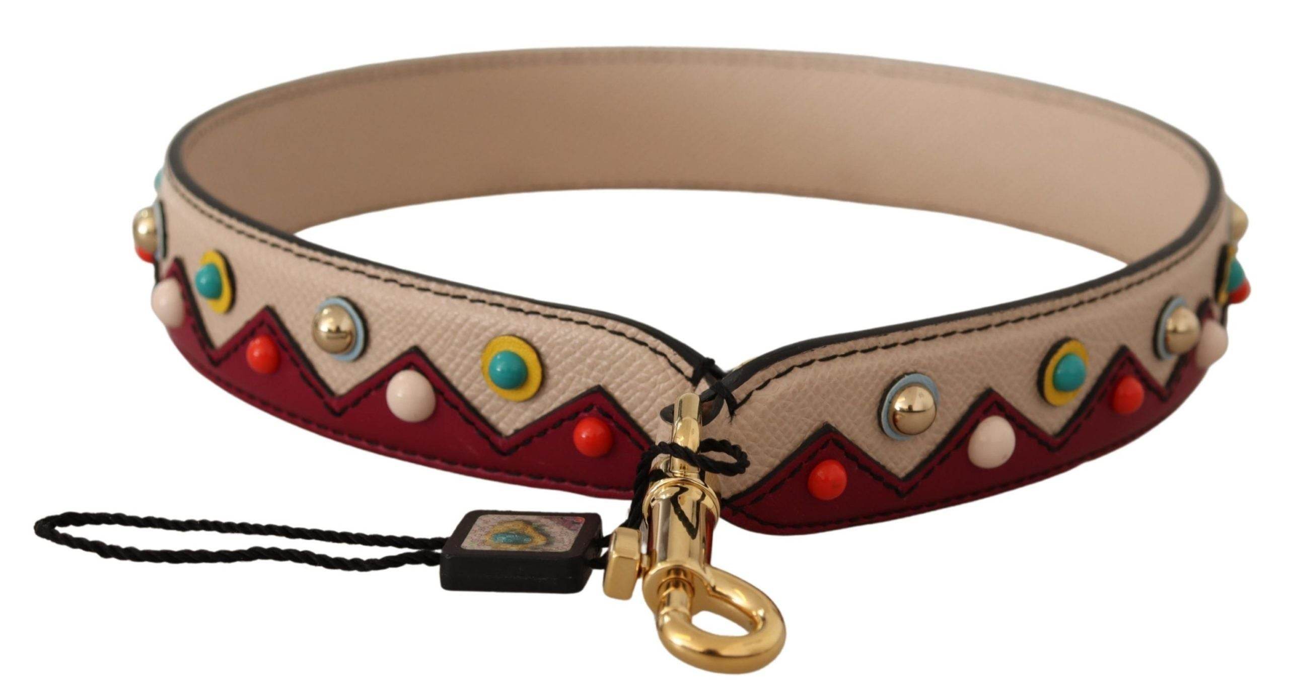 Dolce & Gabbana Elegante Beige Leder Umhängetasche Riemen - Léoré