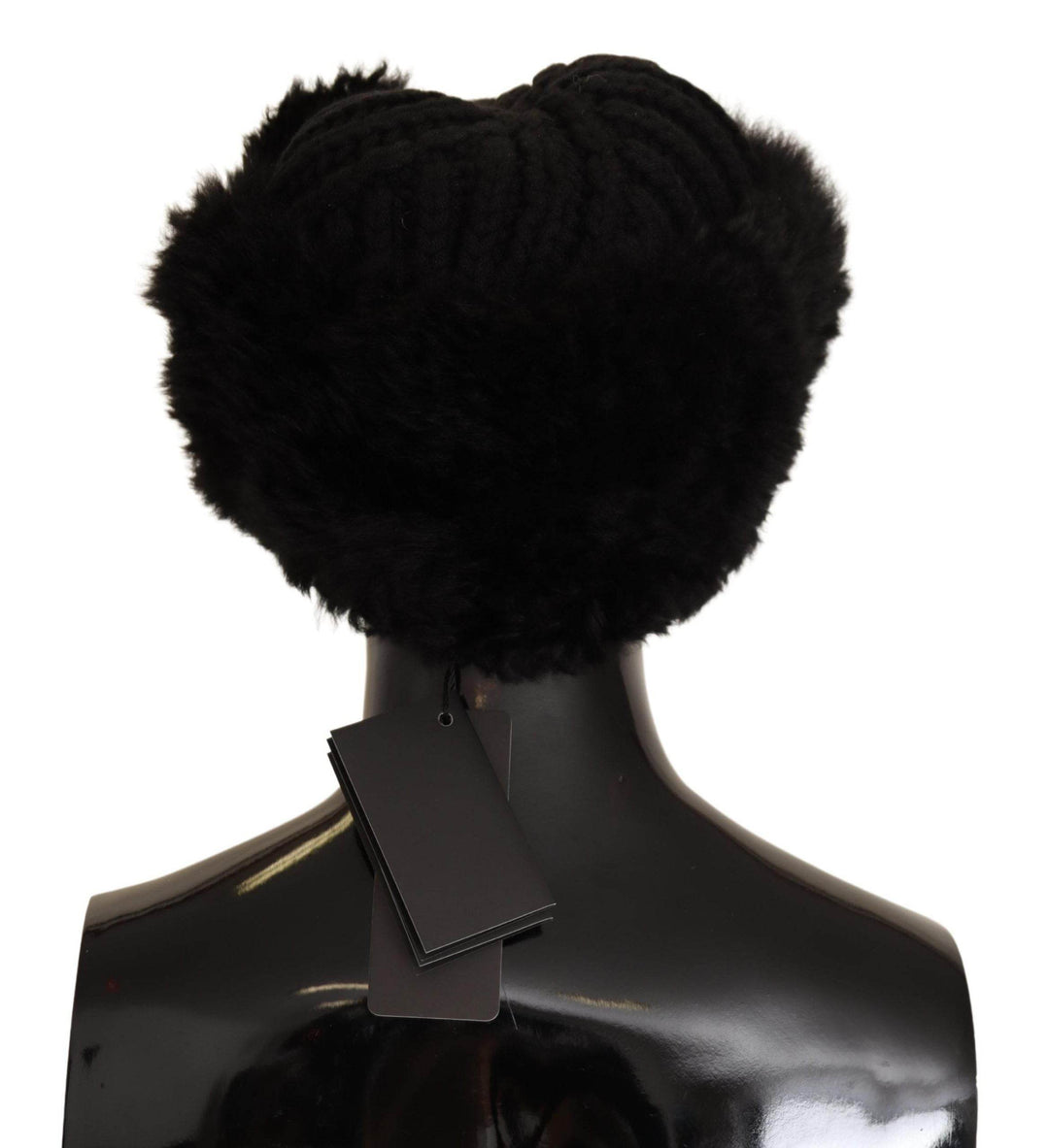 Dolce & Gabbana Elegante Schwarze Kaschmir Alpaka Pelz Mütze - Léoré