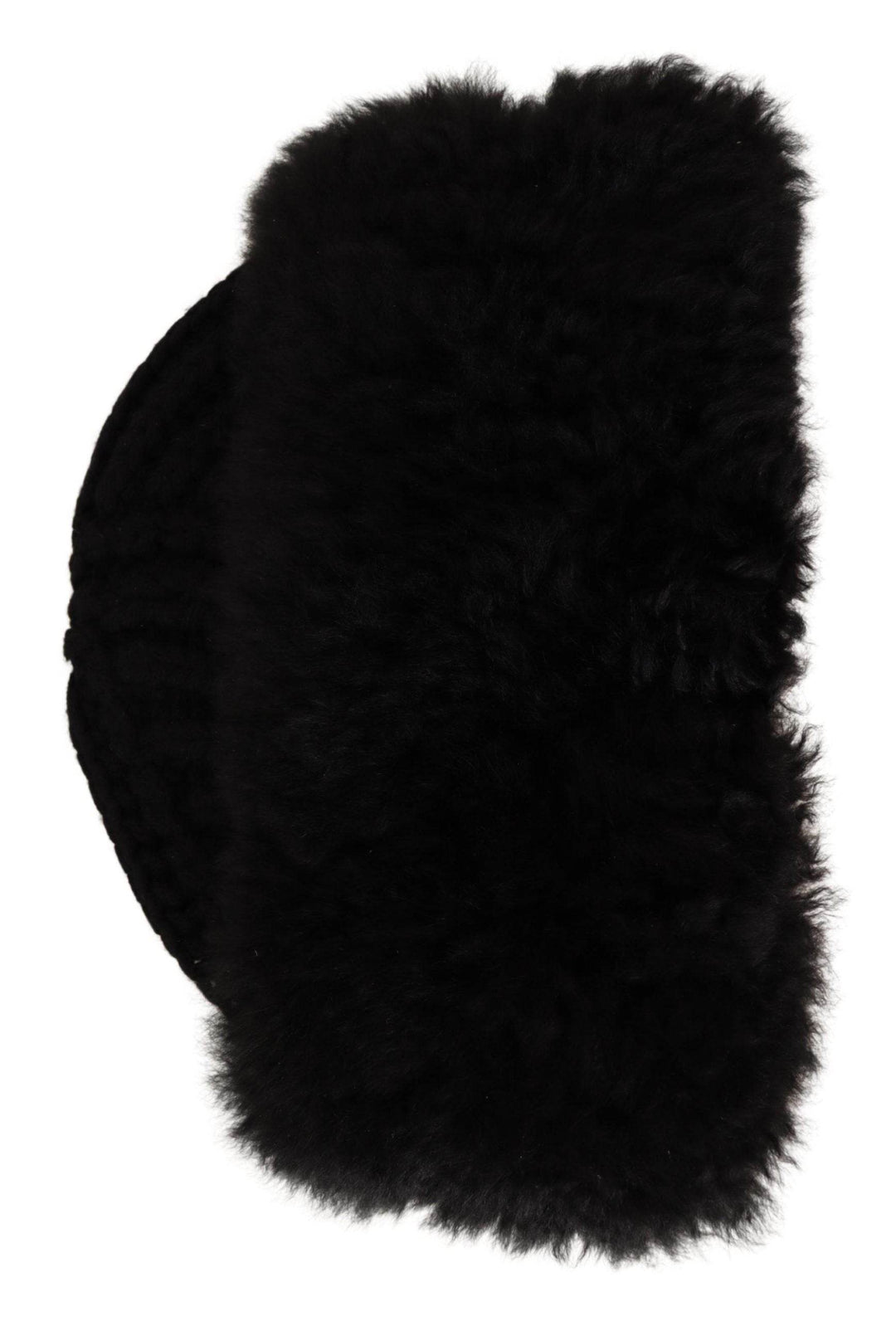 Dolce & Gabbana Elegante Schwarze Kaschmir Alpaka Pelz Mütze - Léoré
