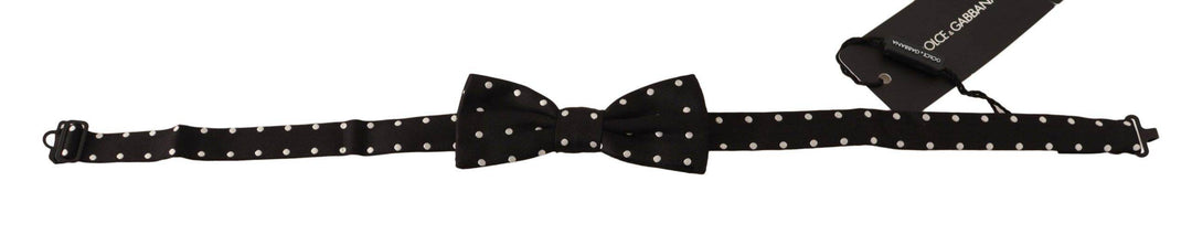 Dolce & Gabbana Elegante Schwarz gepunktete Seidenfliege - Léoré