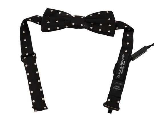 Dolce & Gabbana Elegante Schwarz gepunktete Seidenfliege - Léoré