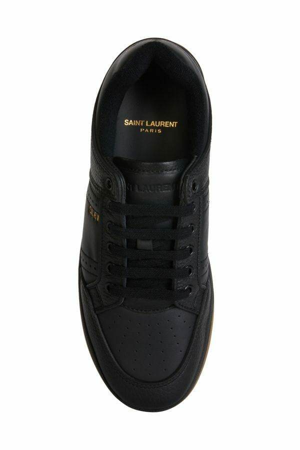 Saint Laurent Elegante schwarze Low-Top-Ledersneakers - Léoré