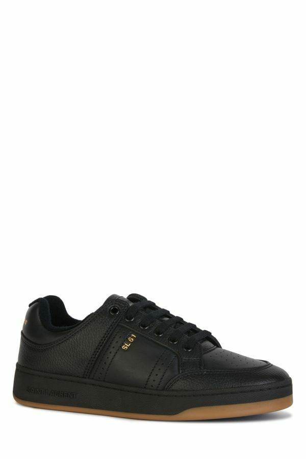 Saint Laurent Elegante schwarze Low-Top-Ledersneakers - Léoré