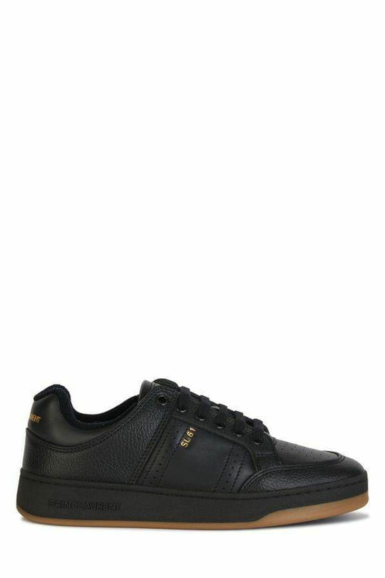 Saint Laurent Elegante schwarze Low-Top-Ledersneakers - Léoré