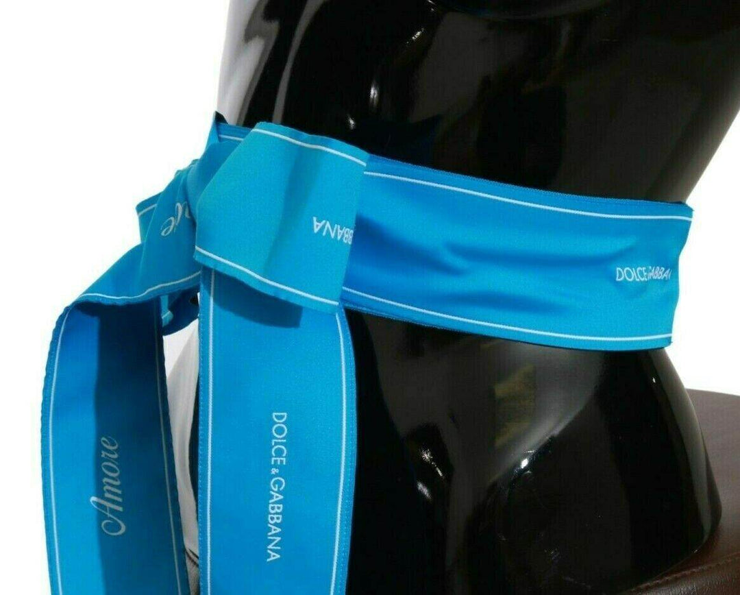 Dolce & Gabbana Elegante Schleife Snap Blau Gürtel - Léoré