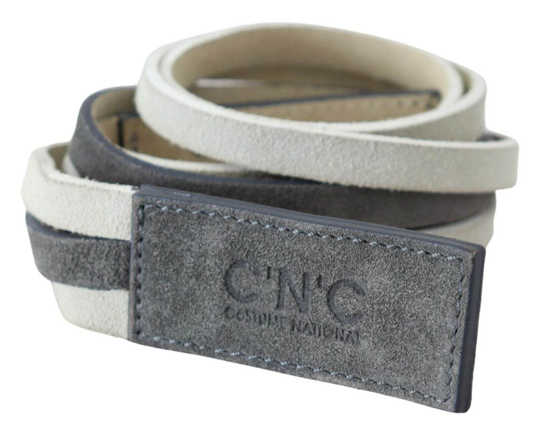Costume National Schicker Logo-Gürtel aus weißem Leder - Léoré