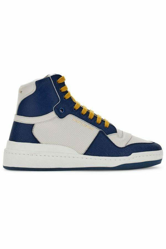 Saint Laurent Erhöhen Sie Ihren Stil mit blauen Luxus-Sneakers in mittlerer Höhe - Léoré