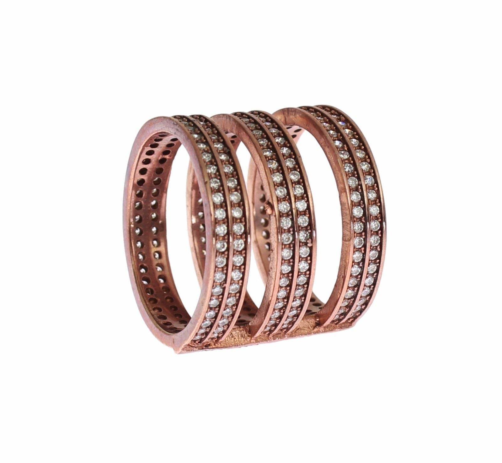 Nialaya Schillernder rosa vergoldeter CZ-Kristall-Ring - Léoré