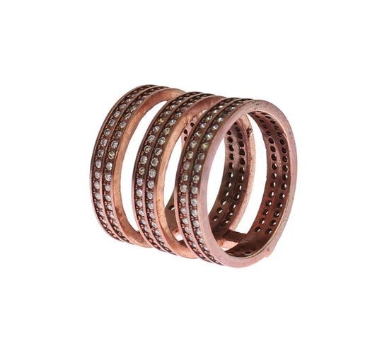 Nialaya Schillernder rosa vergoldeter CZ-Kristall-Ring - Léoré