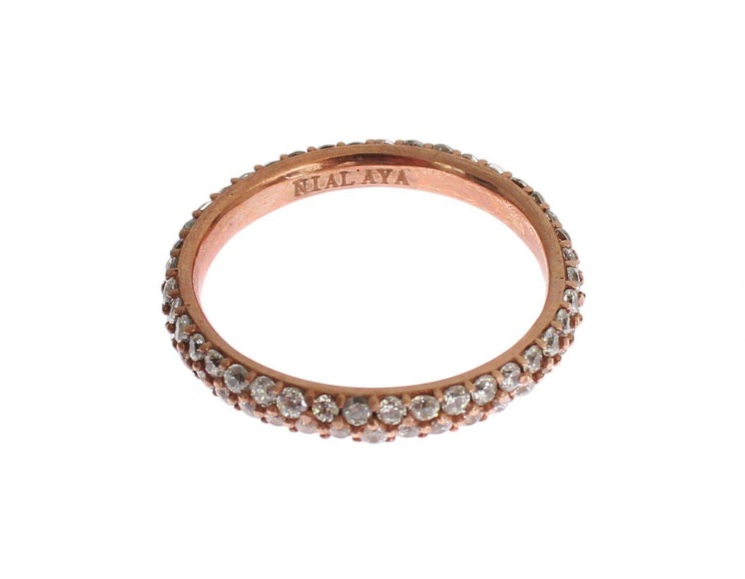 Nialaya Schicker rosa Kristall-verkrusteter Silberring - Léoré