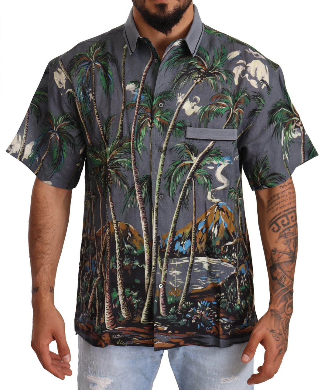 Dolce & Gabbana Tropical Elegance Leinen Seide Herrenhemd - Léoré