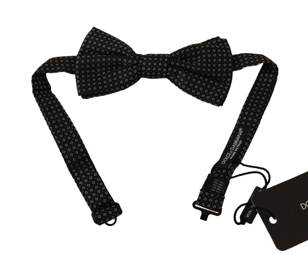 Dolce & Gabbana Elegante gemusterte Seidenfliege in Schwarz - Léoré
