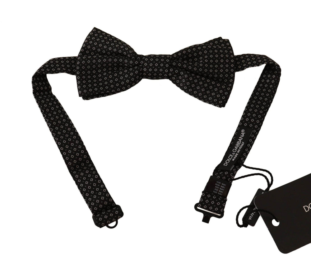 Dolce & Gabbana Elegante gemusterte Seidenfliege in Schwarz - Léoré