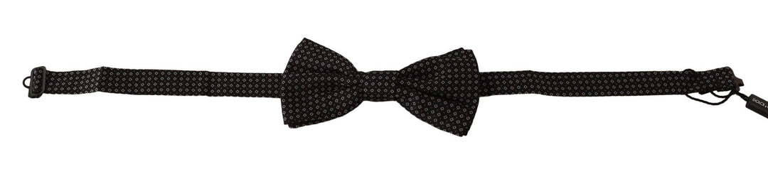 Dolce & Gabbana Elegante gemusterte Seidenfliege in Schwarz - Léoré