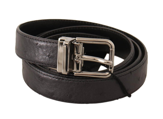 Dolce & Gabbana Eleganter schwarzer Ledergürtel mit silberner Schnalle - Léoré