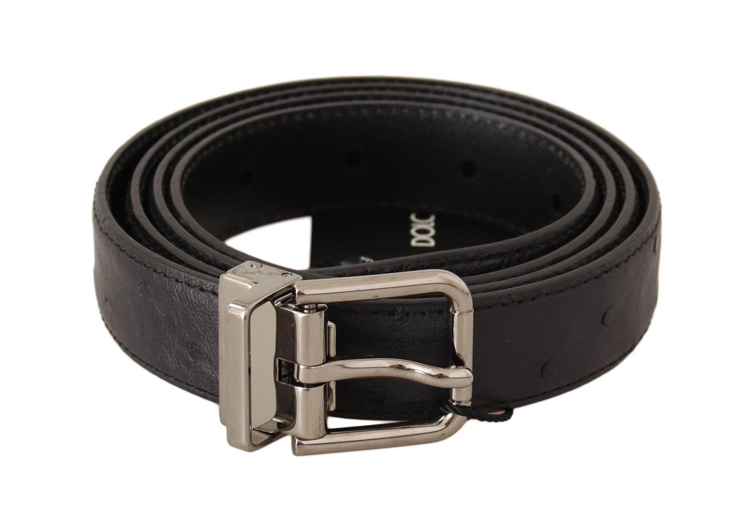 Dolce & Gabbana Eleganter schwarzer Ledergürtel mit silberner Schnalle - Léoré
