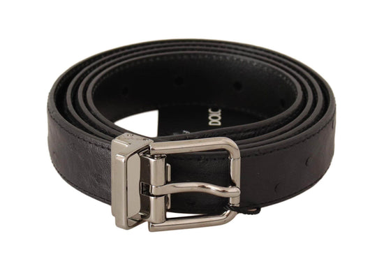Dolce & Gabbana Eleganter schwarzer Ledergürtel mit silberner Schnalle - Léoré
