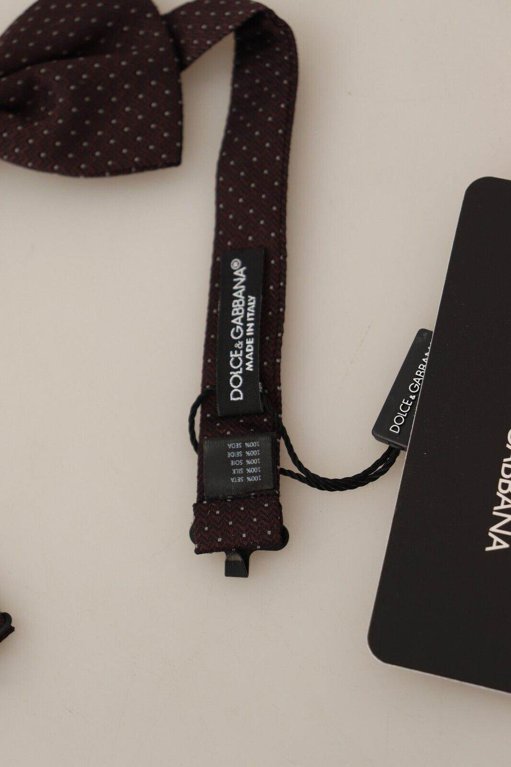 Dolce & Gabbana Elegante Seidenfliege mit braunem Punktmuster - Léoré