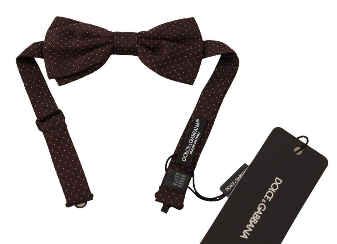 Dolce & Gabbana Elegante Seidenfliege mit braunem Punktmuster - Léoré