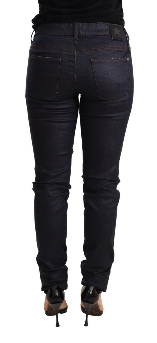 Ermanno Scervino Blaue Low Waist Skinny Slim Trouser Baumwolljeans