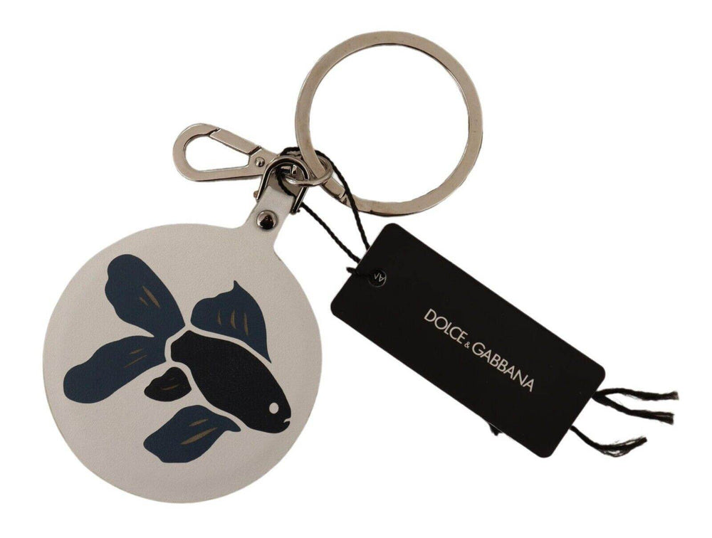 Dolce & Gabbana Schicker Schlüsselanhänger aus weißem Leder - Léoré
