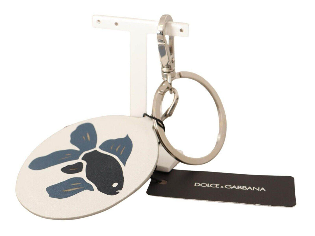 Dolce & Gabbana Schicker Schlüsselanhänger aus weißem Leder - Léoré