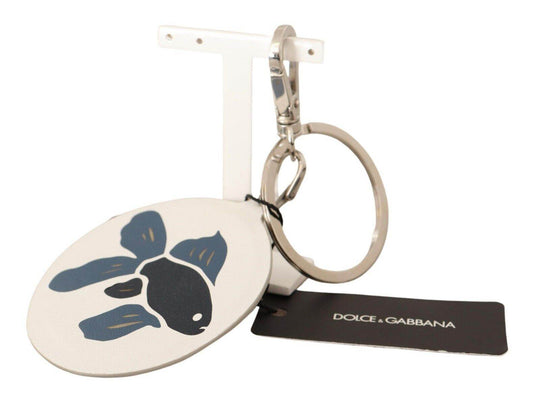 Dolce & Gabbana Schicker Schlüsselanhänger aus weißem Leder - Léoré