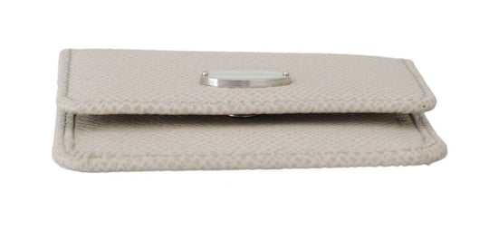 Dolce & Gabbana Schickes weißes Leder-Kondom-Etui Brieftasche - Léoré
