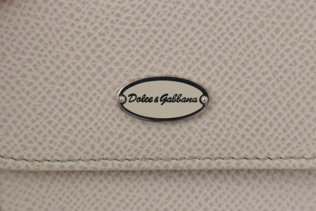 Dolce & Gabbana Schickes weißes Leder-Kondom-Etui Brieftasche - Léoré
