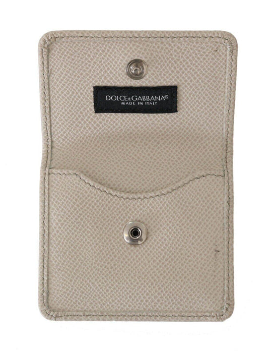Dolce & Gabbana Schickes weißes Leder-Kondom-Etui Brieftasche - Léoré