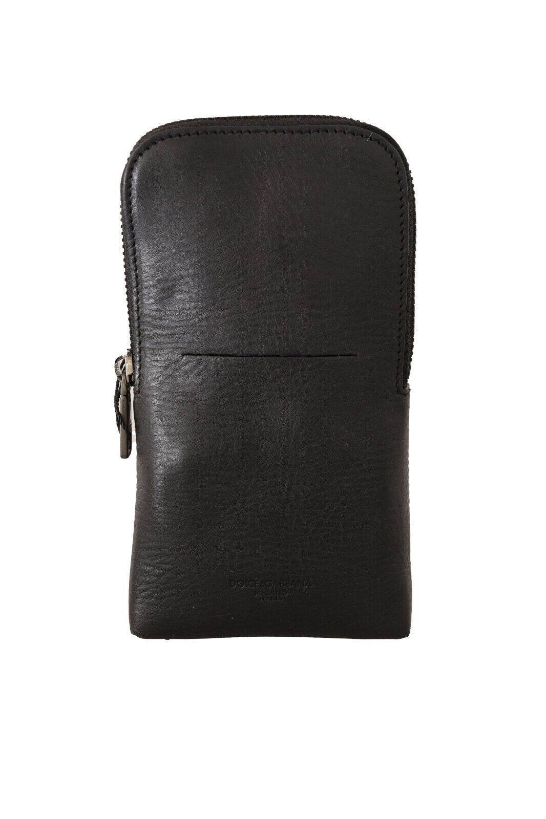 Dolce & Gabbana Elegantes schwarzes Leder-Doppelriemen-Multikit - Léoré