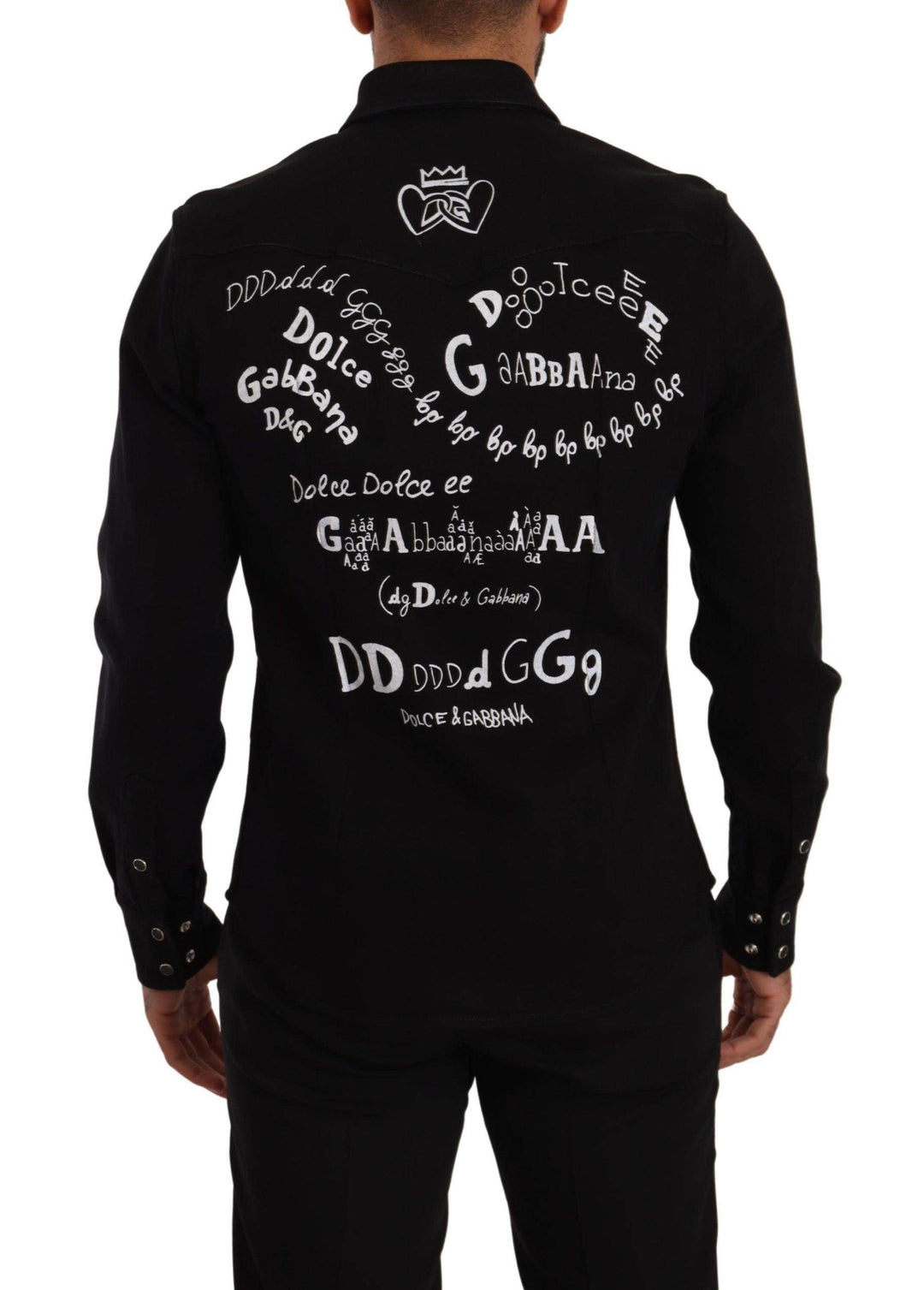 Dolce & Gabbana Lässiges schwarzes Designerhemd in schmaler Passform - Léoré