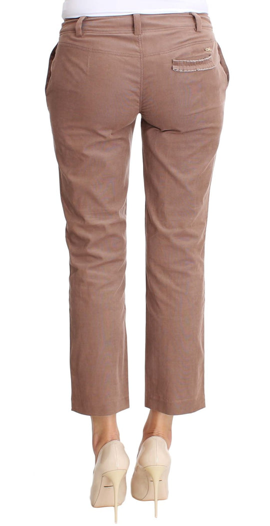 Costume National Braune Cropped-Corduroys-Hose
