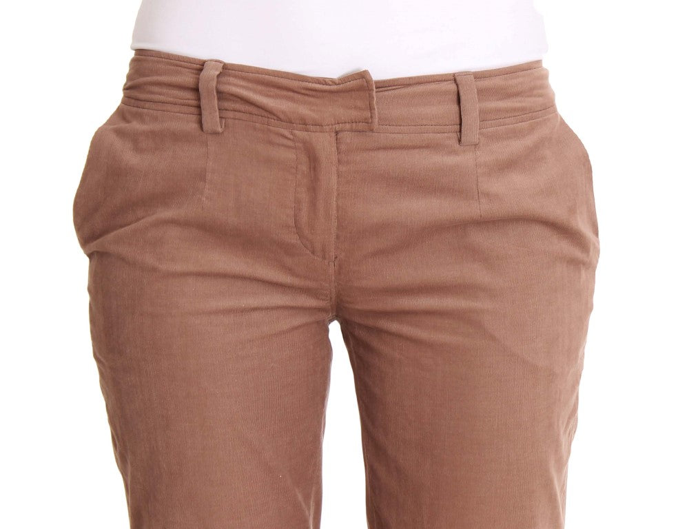Costume National Braune Cropped-Corduroys-Hose