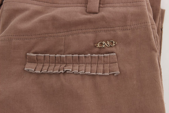 Costume National Braune Cropped-Corduroys-Hose