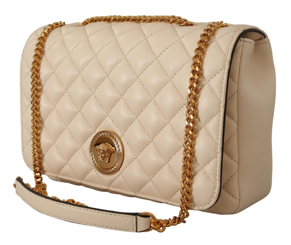 Versace Elegante Umhängetasche aus weißem Nappaleder - Léoré