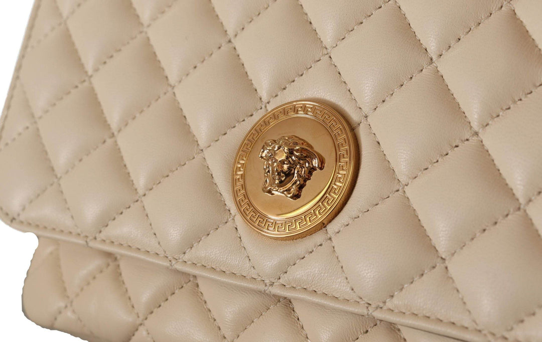 Versace Elegante Umhängetasche aus weißem Nappaleder - Léoré