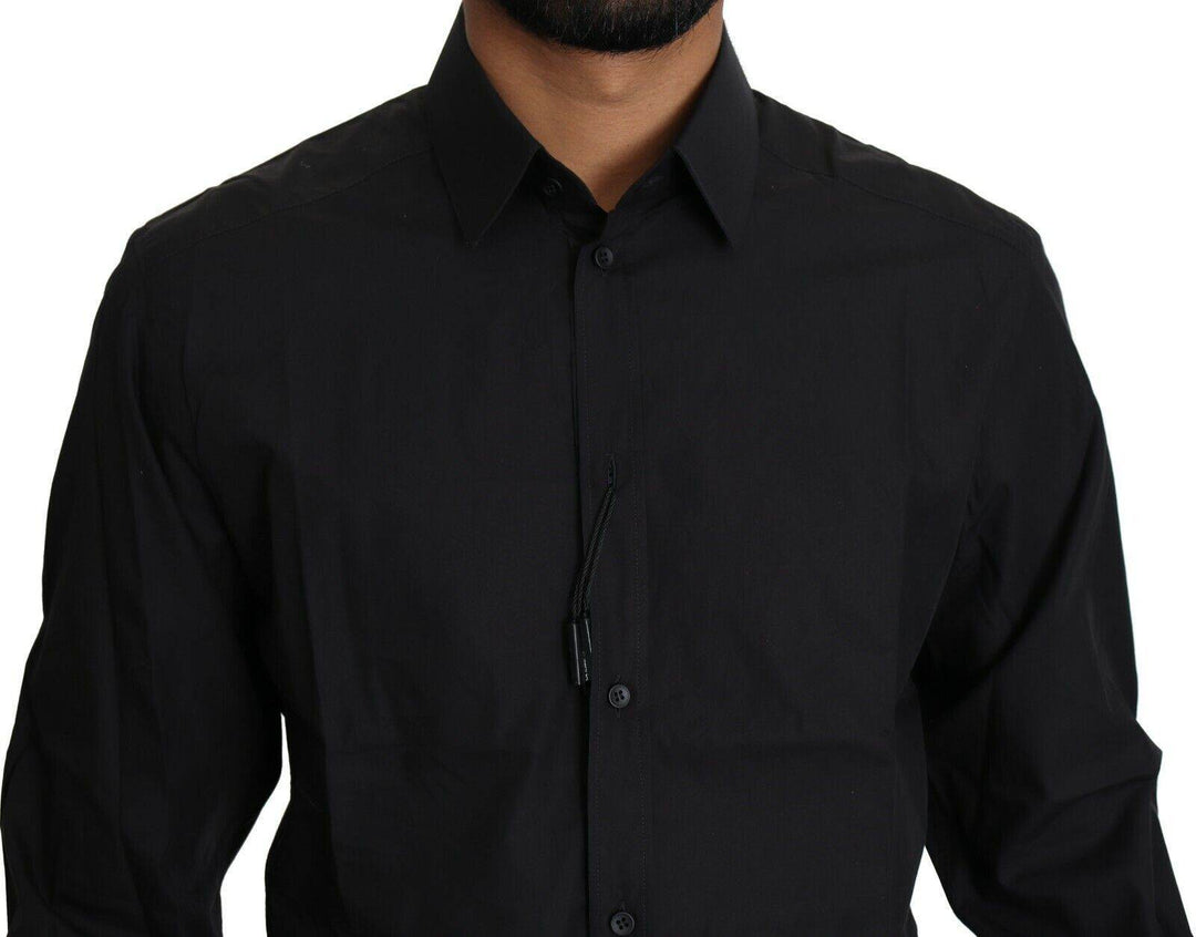Dolce & Gabbana Elegantes Schwarzes Slim Fit Hemd - Léoré