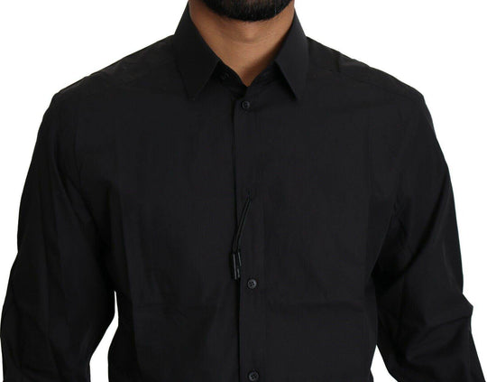 Dolce & Gabbana Elegantes Schwarzes Slim Fit Hemd - Léoré