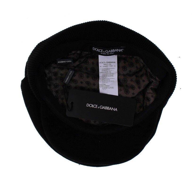 Dolce & Gabbana Schlanke schwarze Newsboy-Mütze - Léoré