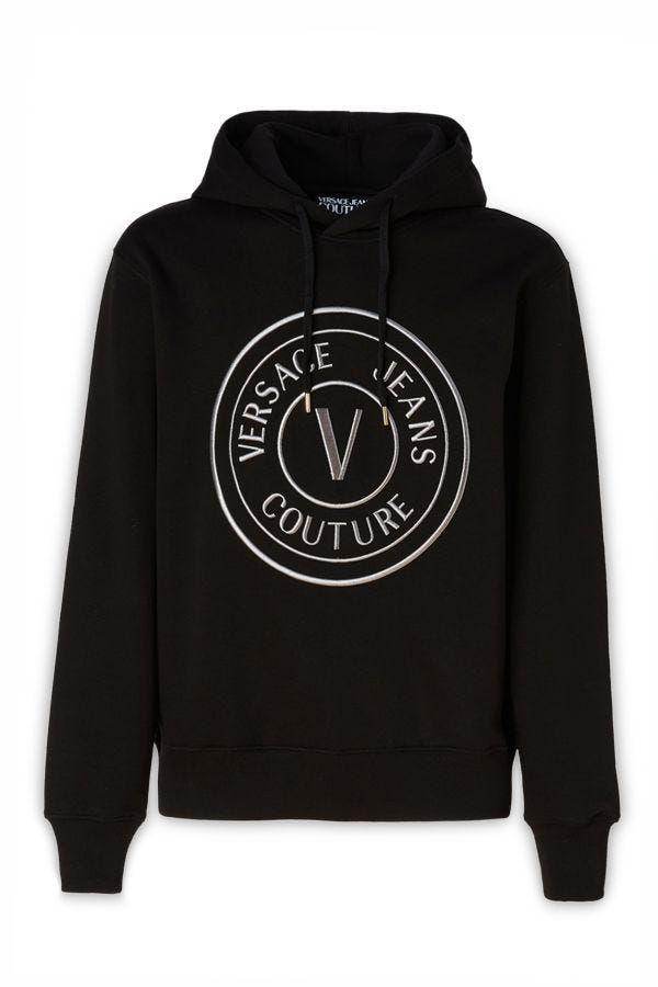 Versace Jeans Wunderschönes Sweatshirt mit Kapuze aus schwarzer Baumwolle - Léoré